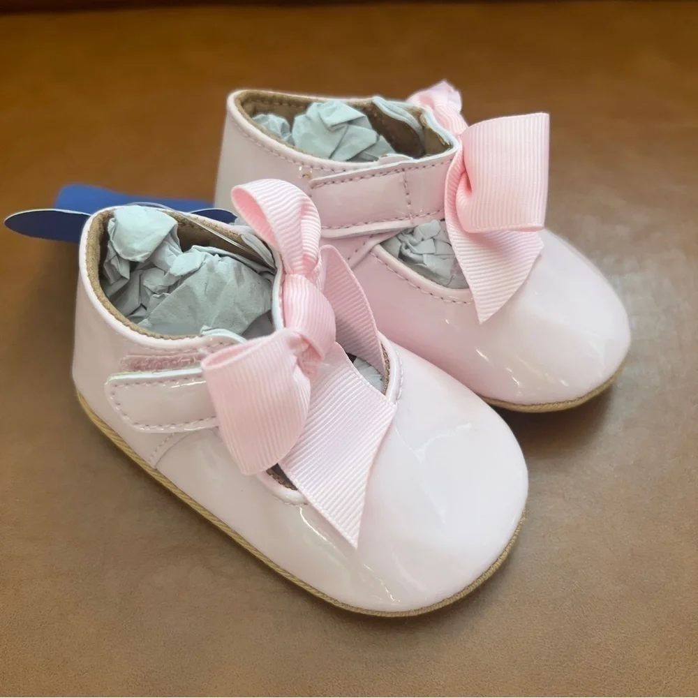 Baby Girl Infant Pink Shoes with Bow Accent Sz 19 9-12 months NWT
